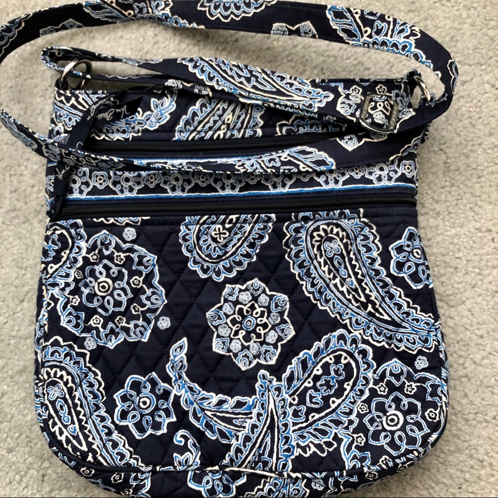 Vera Bradley Triple Zip Hipster in Blue Bandana